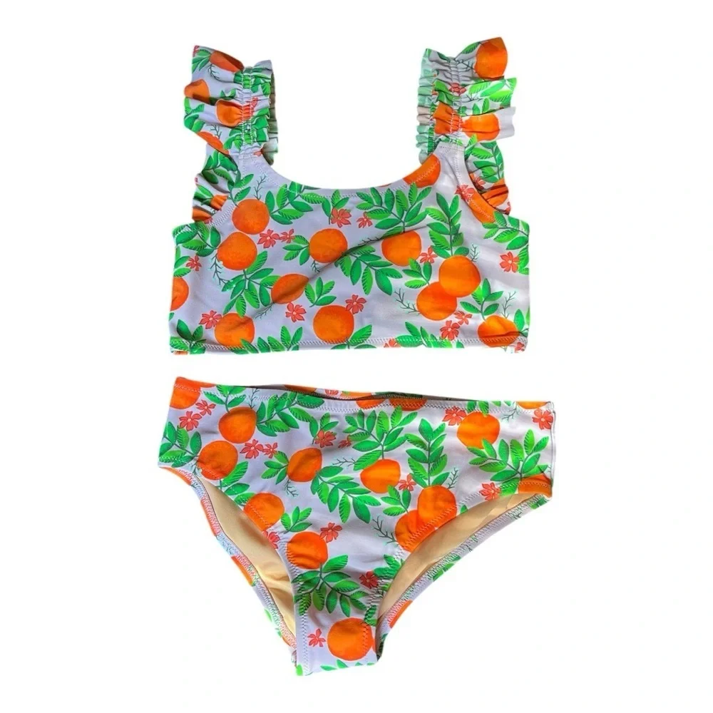 J.Crew Kids Swimwear Set with Orange and Green Print